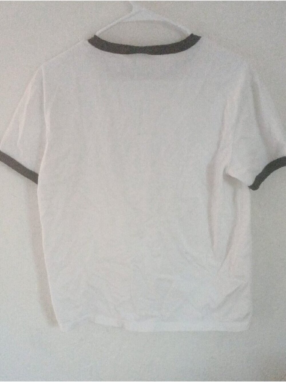 Classic White Ringer T-Shirt with Dark Gray Trim - Picture 4 of 4